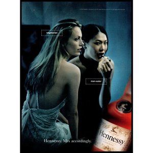 2002 Hennessy Cognac Vintage Print Ad Night Club Ladies Room Sexy Dress Wall Art